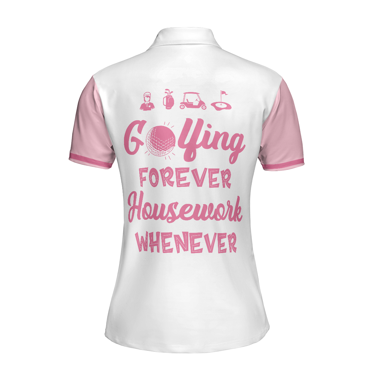 Golfing Forever Housework Whenever Leopard Argyle Style Golf Short Sleeve Women Polo Shirt Unique Female Golf Gift - 2