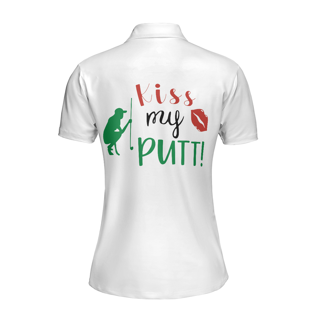 Kiss My Putt Golf Short Sleeve Women Polo Shirt - 1