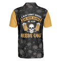 A Man Cannot Survive On Beer Alone He Also Needs Golf Polo Shirt Skull Beer Drinking Golf Shirt Argyle Pattern Shirt - 2