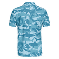 Camouflage Ocean Shark Pattern Short Sleeve Polo Shirt Camo Aqua Polo Shirt Best Shark Shirt For Men - 2