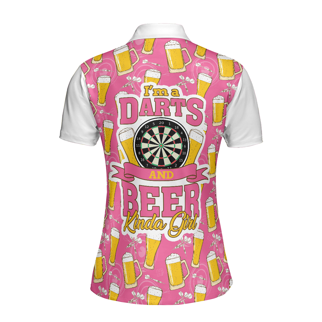 Im A Darts And Beer Kinda Girl Short Sleeve Women Polo Shirt Funny Ladies Darts Shirt Darts Gift For Women - 1