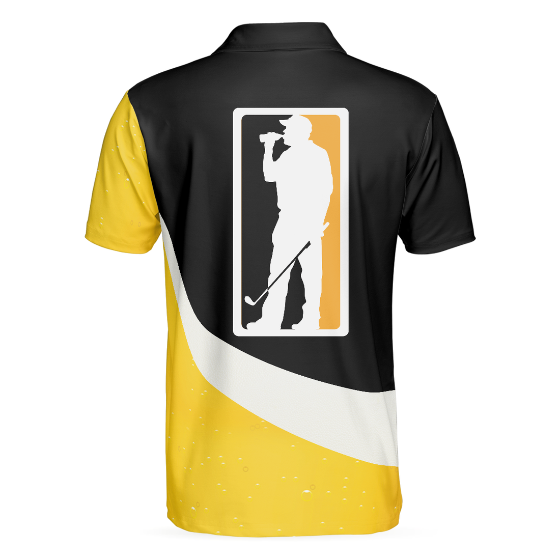 My Golf Secret Beer Short Sleeve Polo Shirt Black and Yellow Polo Shirt Golf Shirt For Beer Lovers - 1