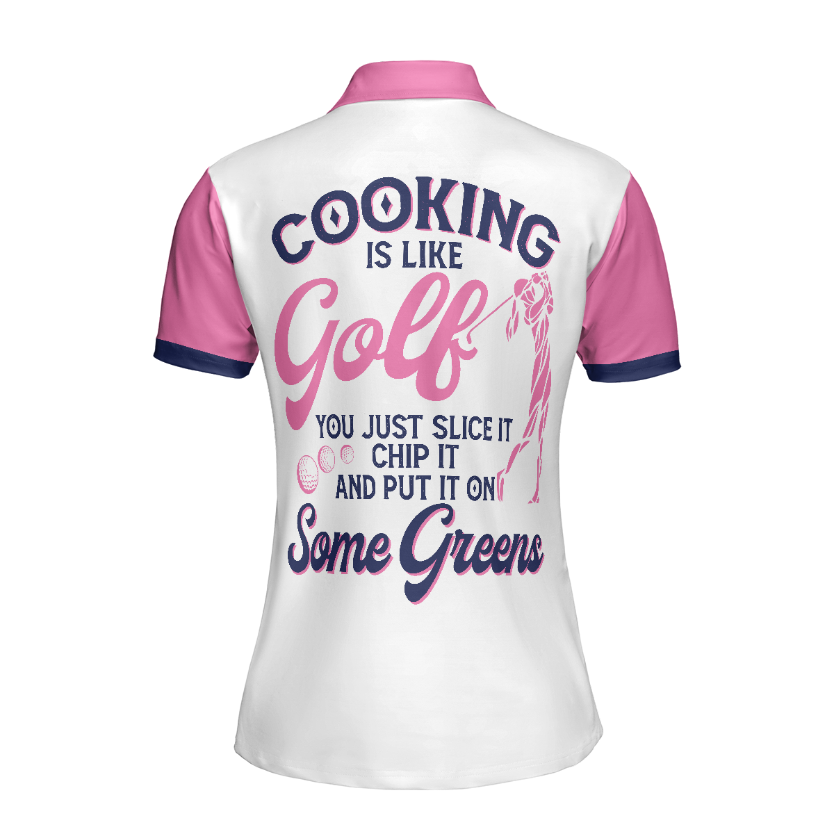 Cooking Is Like Golf Slice Chip And Put On Some Greens Women Polo Shirt Argyle Pattern Funny Golf Polo Shirt For Ladies - 2