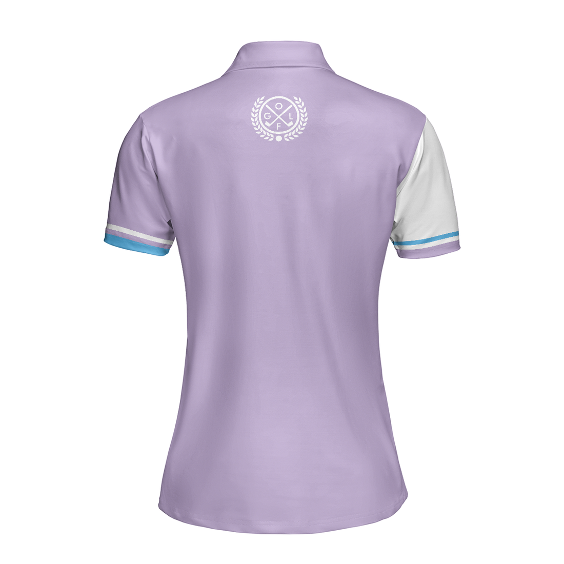 Bluebonnet With Purple Stripe Golf Short Sleeve Women Polo Shirt White And Purple Texas Golf Shirt For Ladies - 1