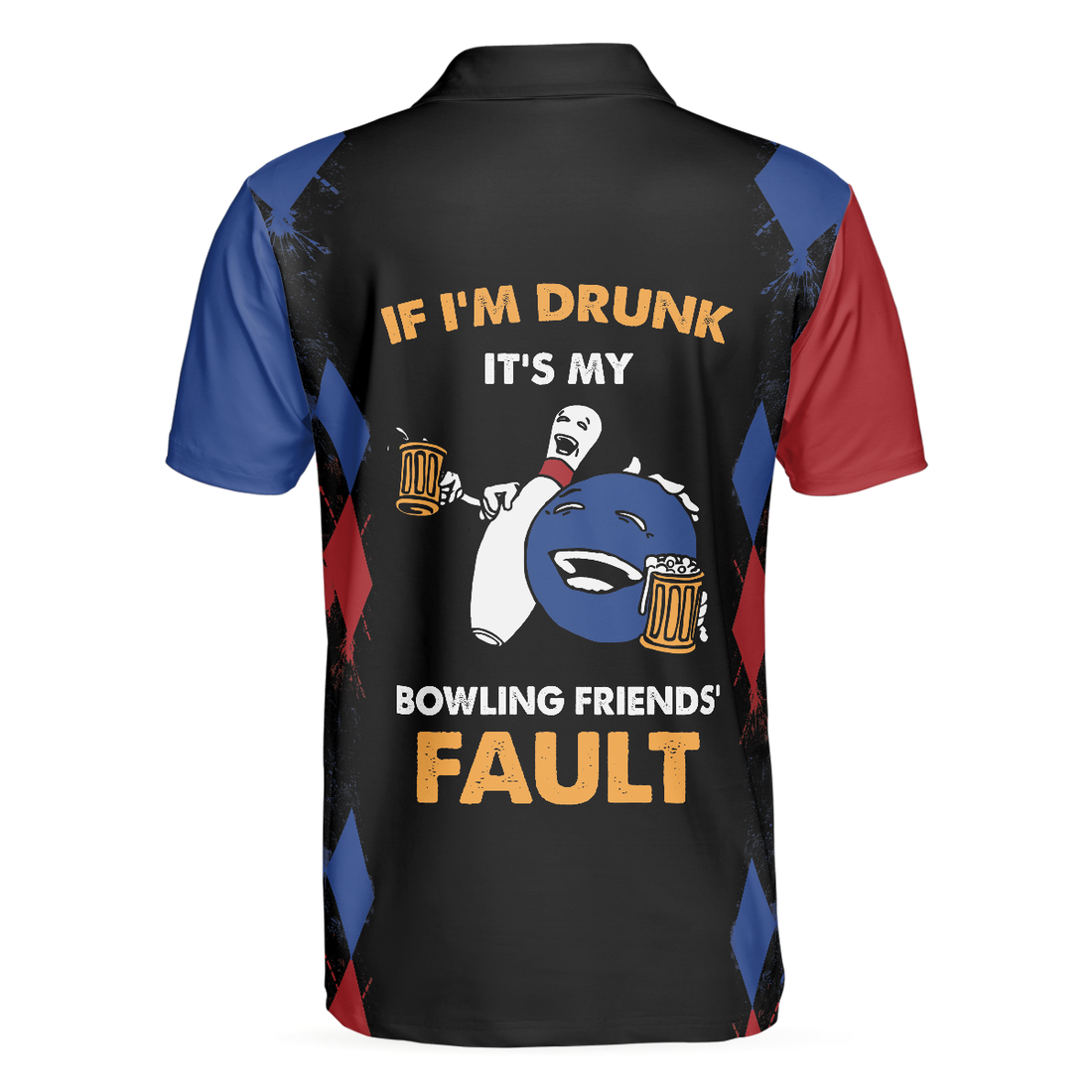 Bowling If Im Drunk Polo Shirt Argyle Pattern Polo Shirt Design Funny Bowling Shirt For Male Players - 1