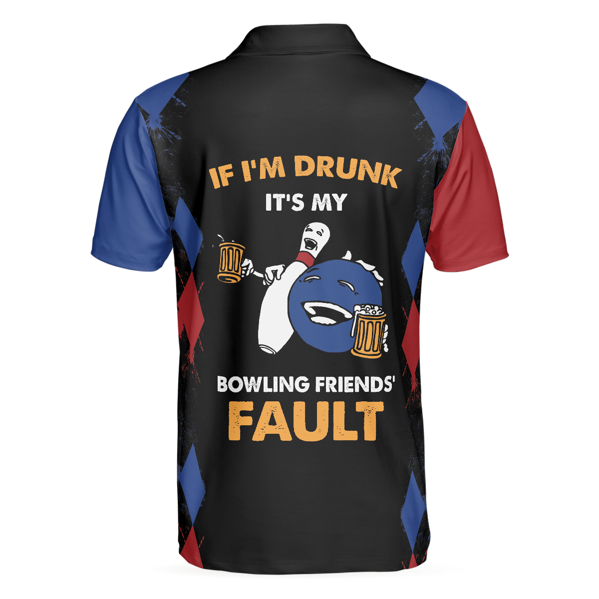 Bowling If Im Drunk Polo Shirt Argyle Pattern Polo Shirt Design Funny Bowling Shirt For Male Players - 2