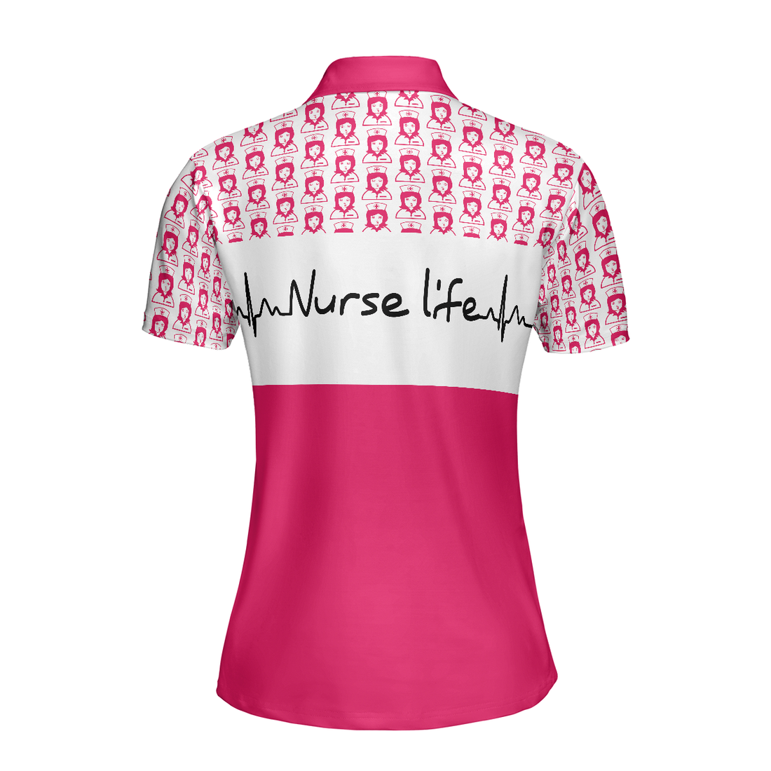 Plan For The Day Nurse Life Short Sleeve Women Polo Shirt Pink And White Nurse Vibes Shirt For Women - 1