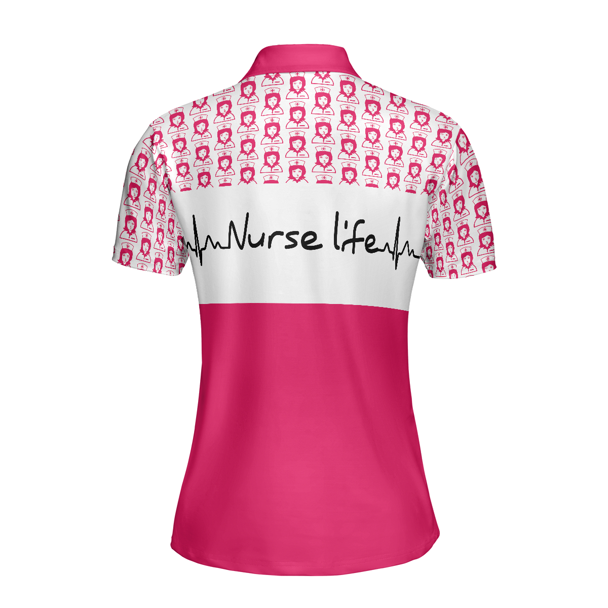 Plan For The Day Nurse Life Short Sleeve Women Polo Shirt Pink And White Nurse Vibes Shirt For Women - 2