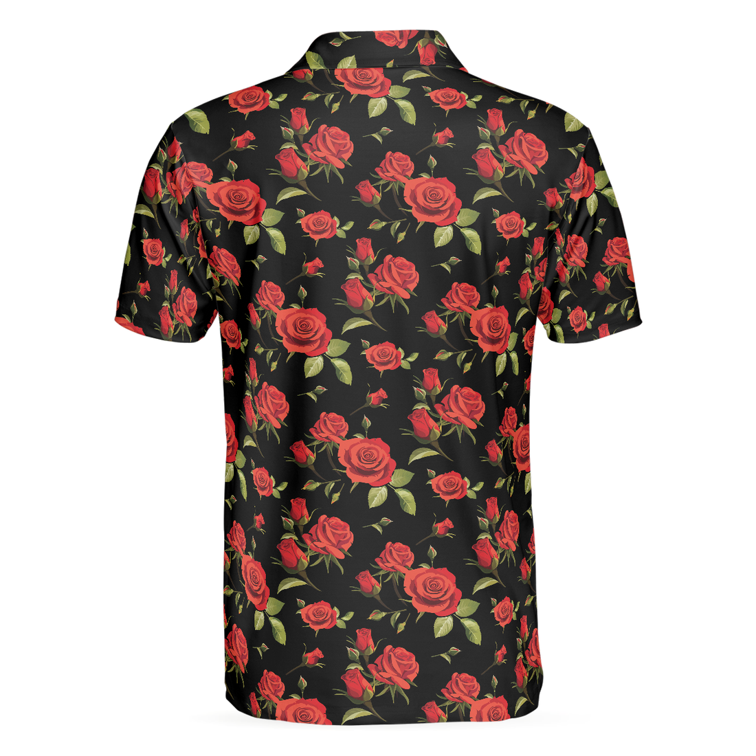 Red Roses Polo Shirt Red Roses Seamless Pattern Shirt For Adults Best Rose Themed Gift Idea For Rose Fans - 1