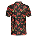 Red Roses Polo Shirt Red Roses Seamless Pattern Shirt For Adults Best Rose Themed Gift Idea For Rose Fans - 2
