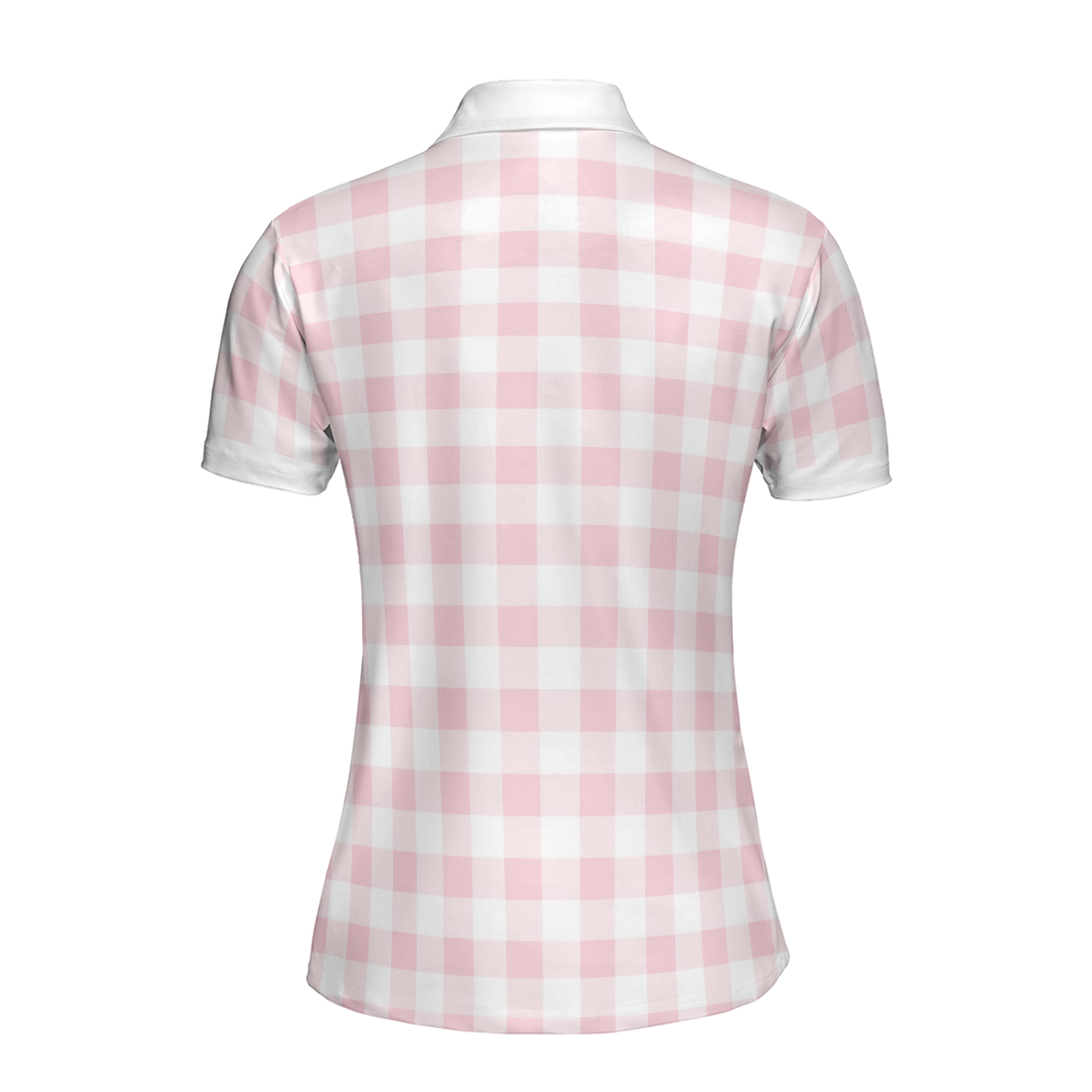 Sexy Golf Girl With A Golf Club Golf Short Sleeve Women Polo Shirt White And Pink Golf Shirt For Ladies - 1