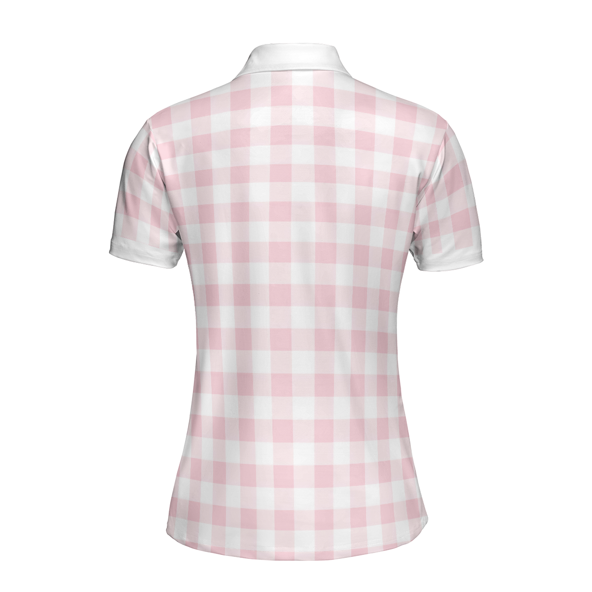 Sexy Golf Girl With A Golf Club Golf Short Sleeve Women Polo Shirt White And Pink Golf Shirt For Ladies - 2