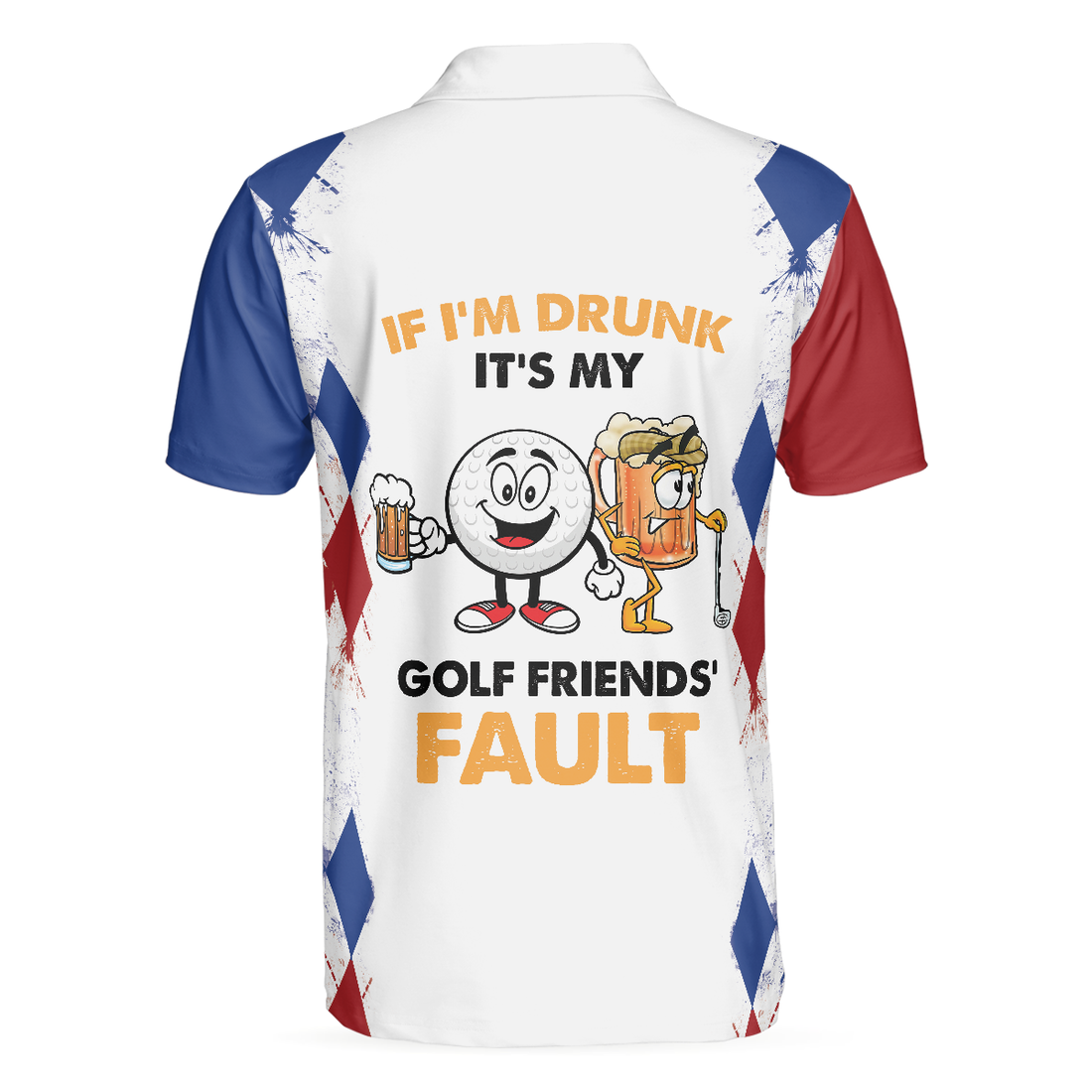 Golf If Im Drunk Polo Shirt Argyle Pattern Drinking Golf Polo Shirt For Men Funny Golf Shirt With Sayings - 1