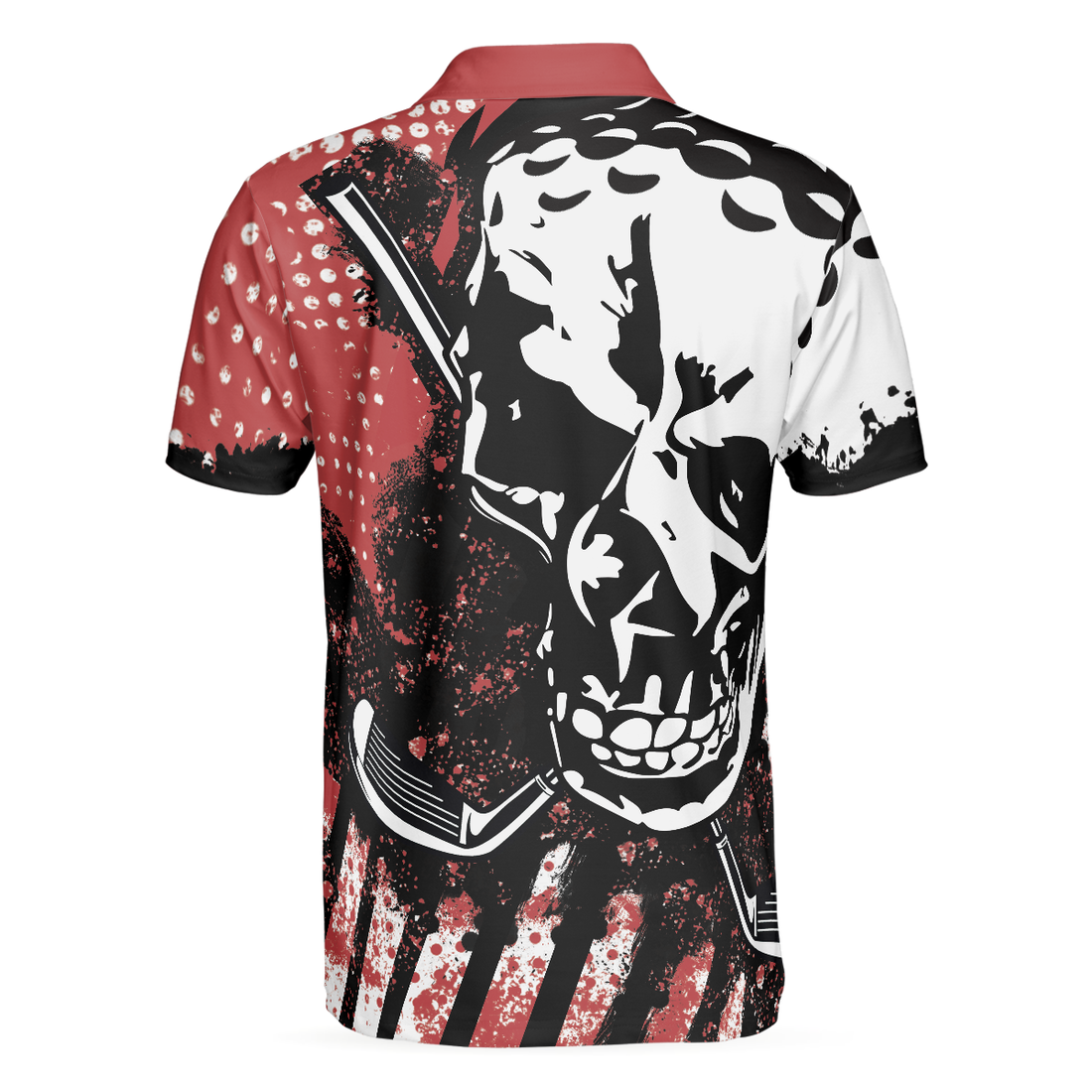 Blade Mens Golf Red Short Sleeve Golf Polo Shirt Skull Polo Shirt Best Golf Shirt For Men - 1