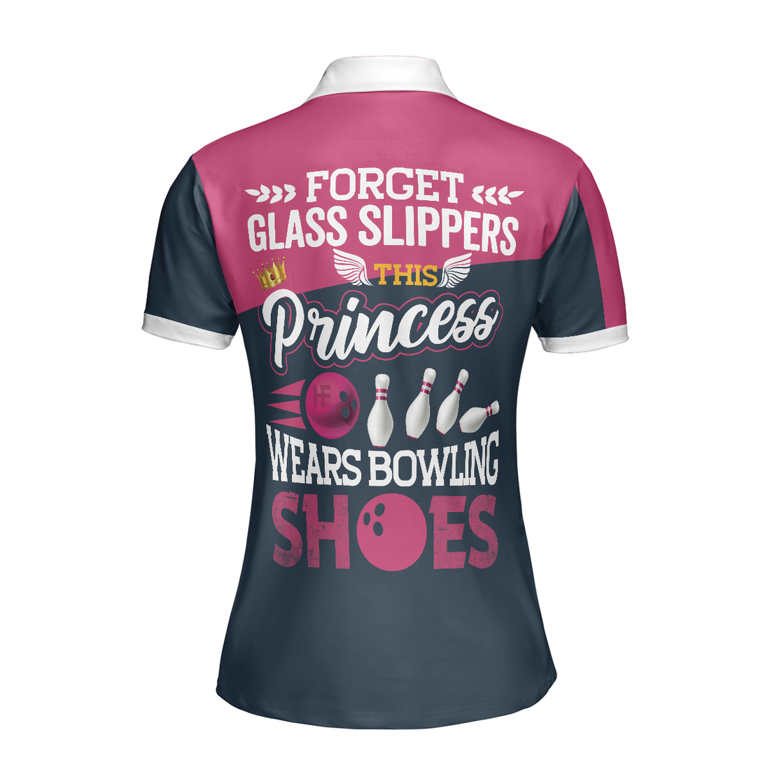 This Princess Wears Bowling Shoes Womens Bowling Shirt Short Sleeve Women Polo Shirt - 1