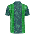 Christmas Bowling with Flannel Plaid Pattern Mens Polo Shirts - 2