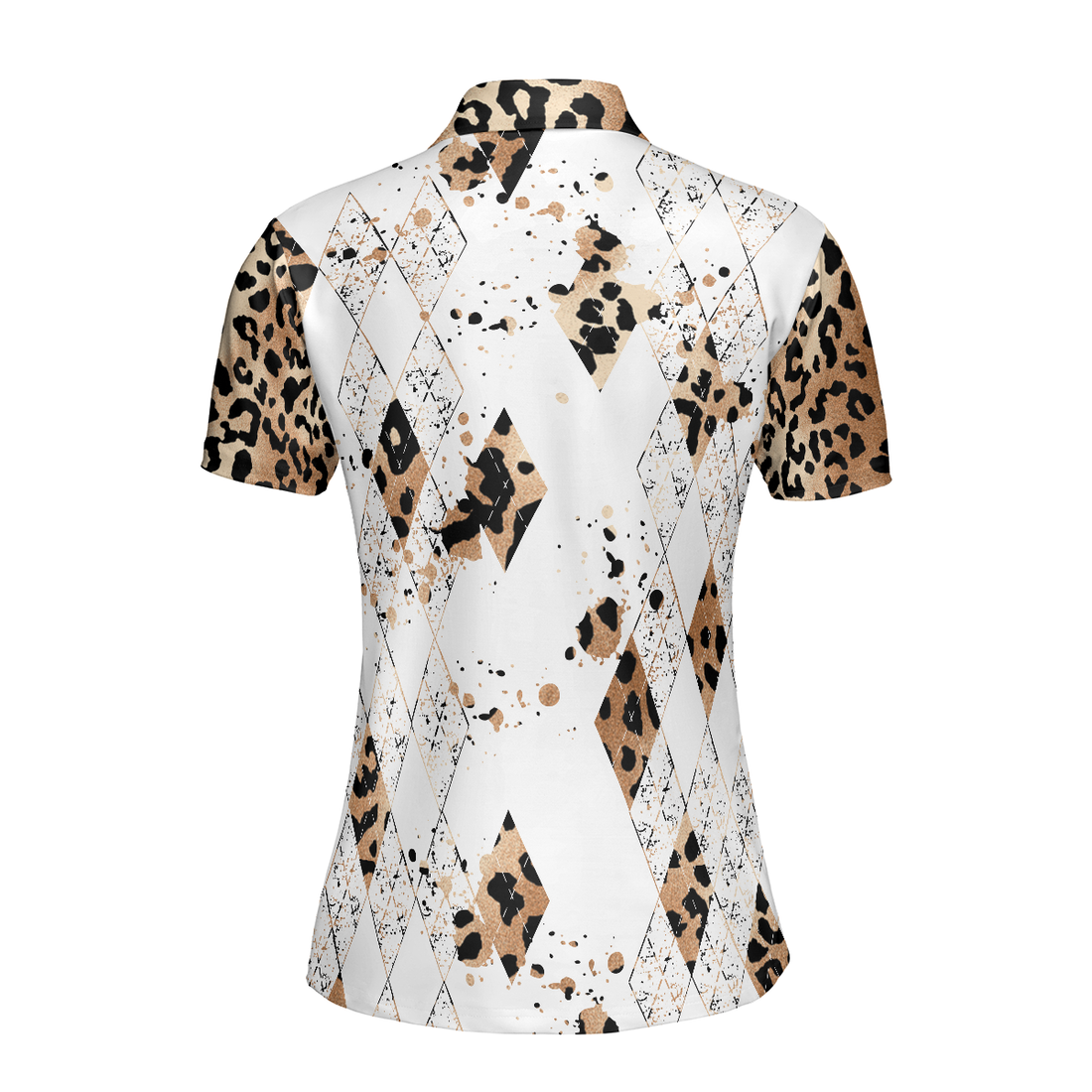 Watch Me Slay These Holes Panther Skin Pattern Short Sleeve Women Polo Shirt - 1