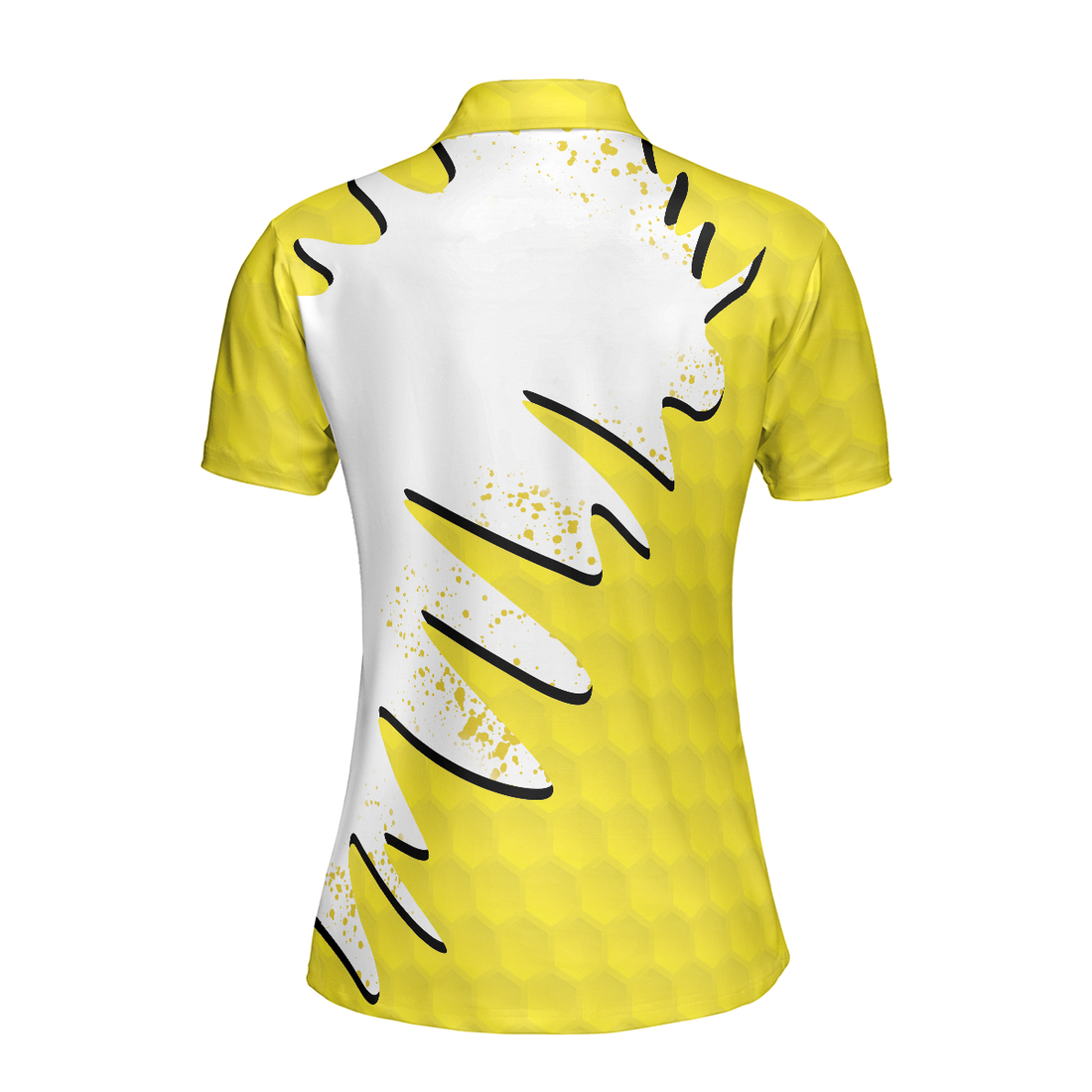 Sporty And Cutie Golf Girl Golf Short Sleeve Women Polo Shirt White And Yellow Golf Shirt For Ladies - 1