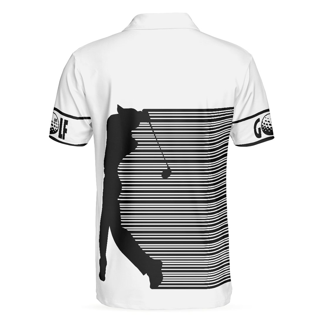 Black and White Stripes Barcode Golfing Polo Shirt Golfer Hard Swing Polo Shirt Best Golf Shirt For Men - 1