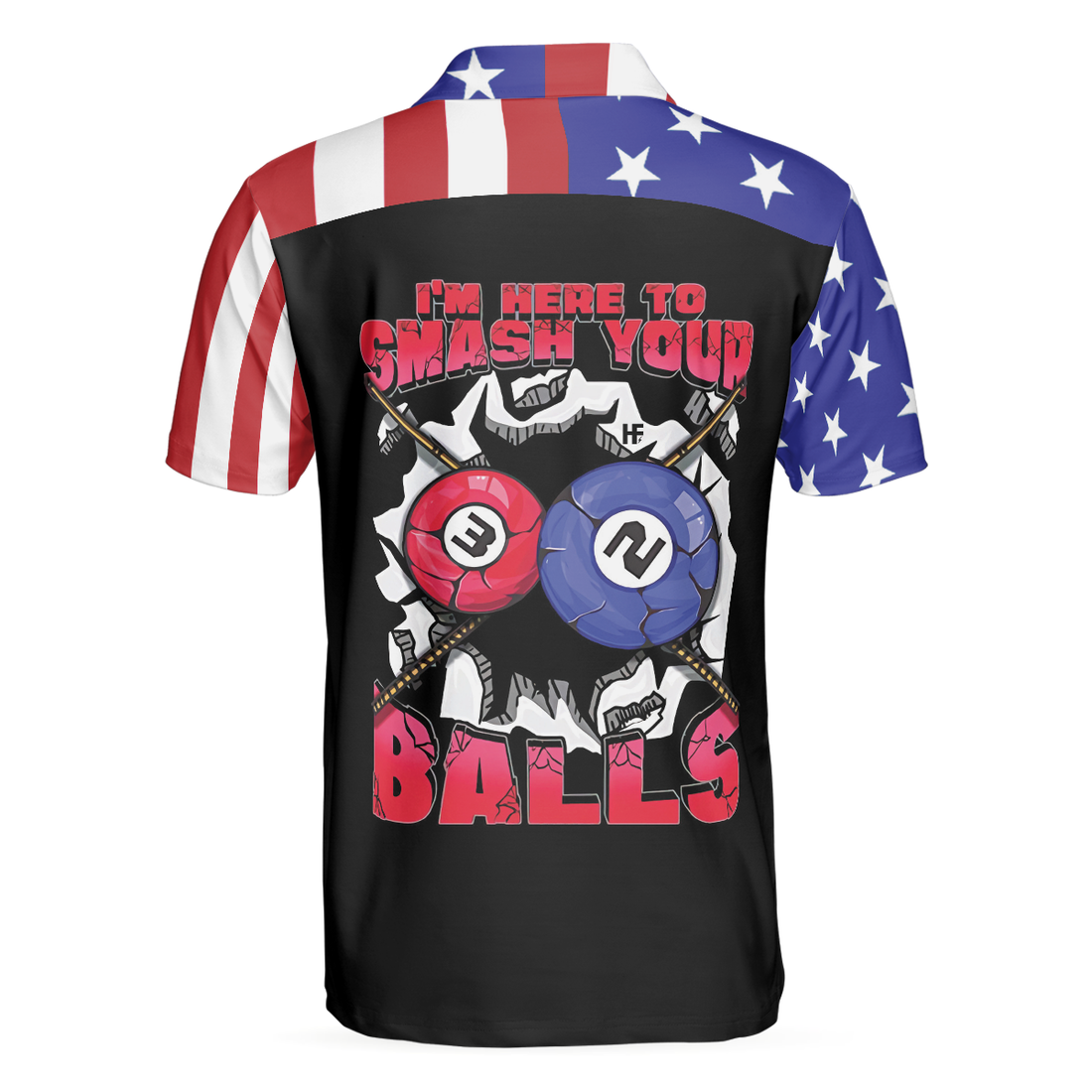 Im Here To Smash Your Balls Billiards Shirt For Men Polo Shirt American Flag Shirt For Men Skull Shirt Design - 1