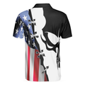 Black Skull Billiards Short Sleeve Polo Shirt American Flag Polo Shirt Best Billiards Shirt For Men - 2