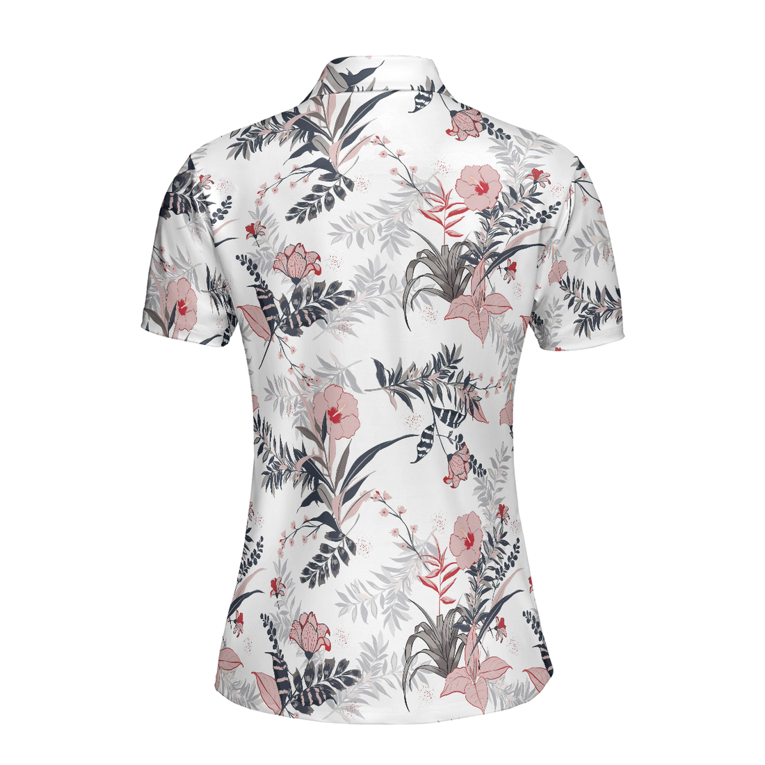 Colorful Floral Pattern Shirt Short Sleeve Women Polo Shirt - 1