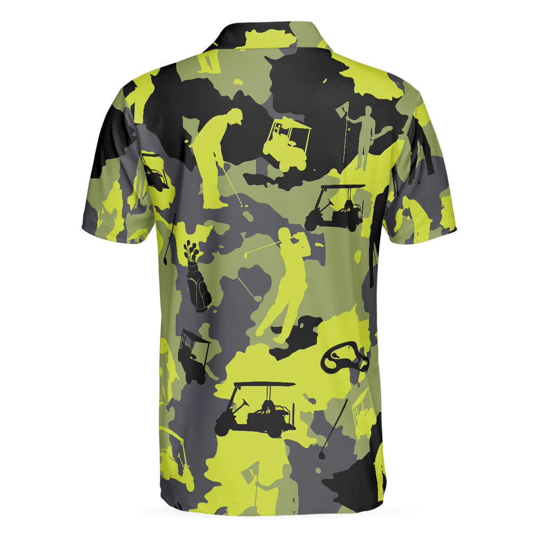 Green And Grey Camouflage Golf Polo Shirt Military Streetwear Polo Shirt Camo Golf Shirt For Men - 1