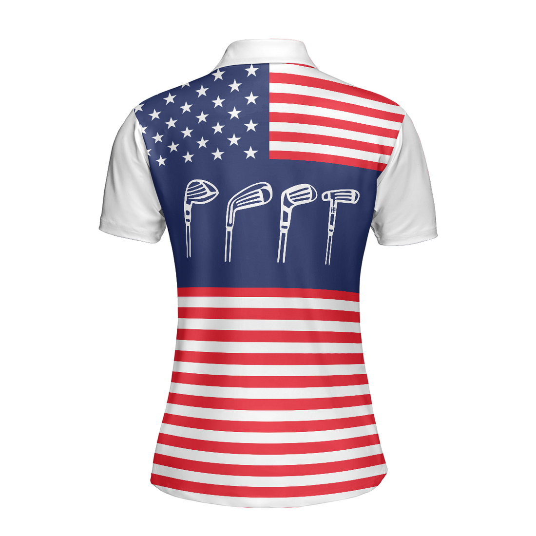 Lady Squad America Flag Golf Shirt Short Sleeve Women Polo Shirt - 1