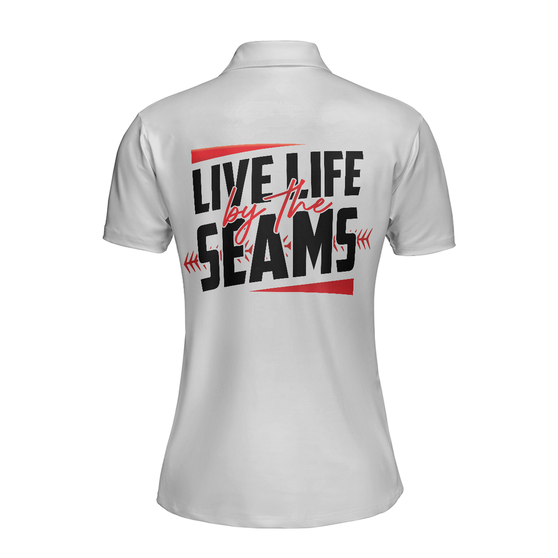 Live Life By The Seams Short Sleeve Women Polo Shirt Baseball Mom Polo Shirt Cool Baseball Shirt For Ladies - 1