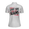 Live Life By The Seams Short Sleeve Women Polo Shirt Baseball Mom Polo Shirt Cool Baseball Shirt For Ladies - 2