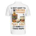 Golf Whisky And Take Naps Short Sleeve Polo Shirt White Golf Wine Polo Shirt Best Golf Shirt For Men - 2