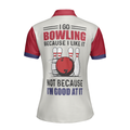 I Go Bowling Because I Like It Short Sleeve Women Polo Shirt Argyle Pattern Polo Style Bowling Shirt For Ladies - 2