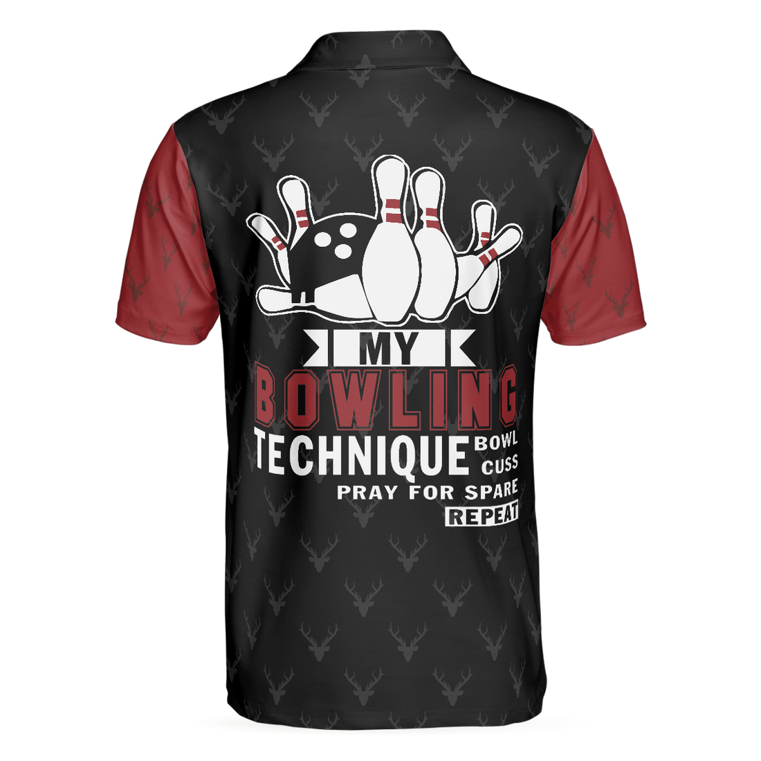 My Bowling Technique Illinois Bowling Polo Shirt Red And Black Bowling Shirt For Men - 1