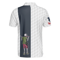 Youngster Skeleton Golf Lover American Flag Polo Shirt White American Flag Golf Shirt For Men - 2