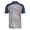 Trendy Red  Blue Houndstooth Pattern Golf Shirt Your Hole Is My Goal Polo Shirt Best Golf Shirt For Men - 2