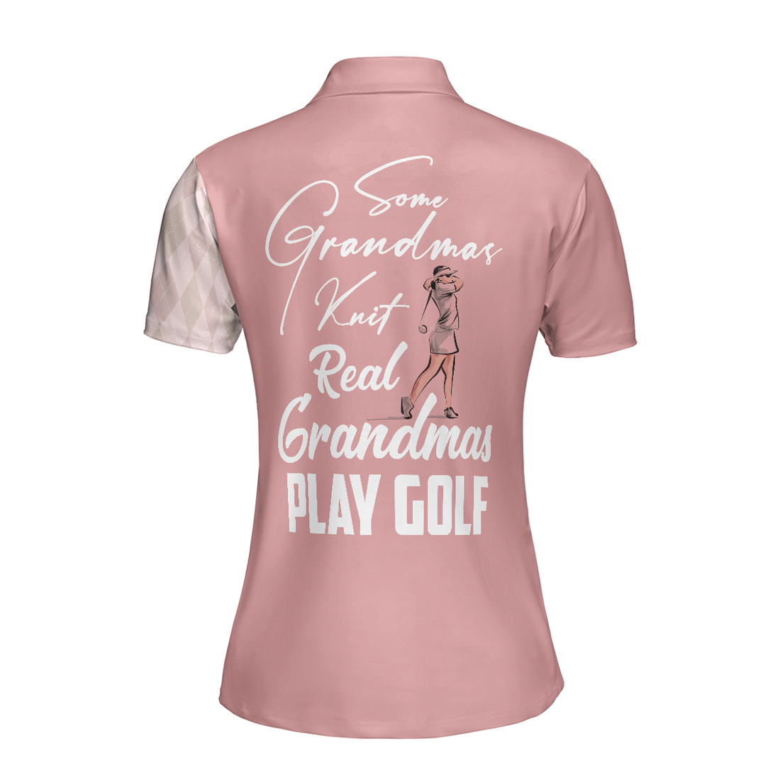 Some Grandmas Knit Real Grandmas Play Golf Short Sleeve Women Polo Shirt Light Pink Golf Shirt For Ladies - 1
