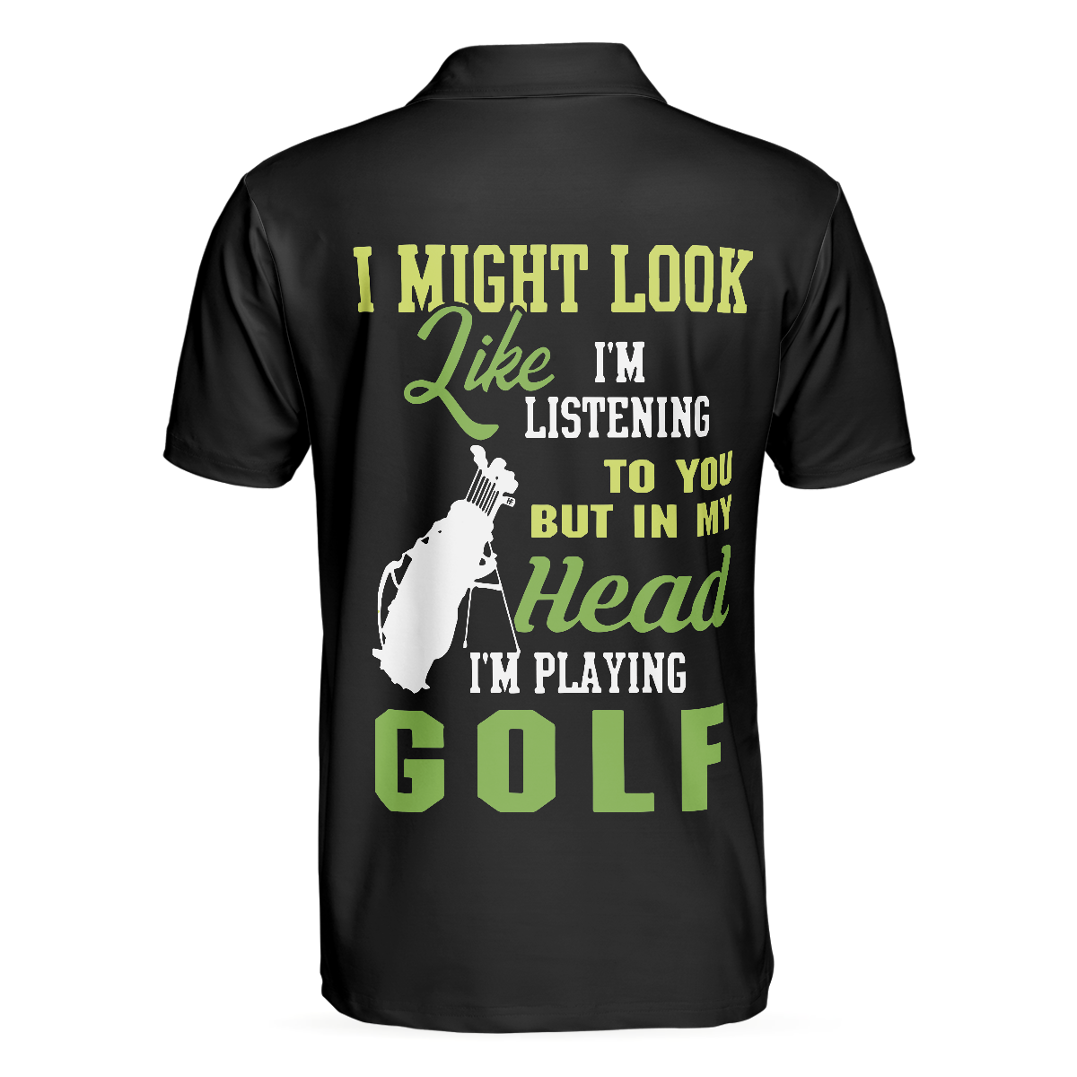 I Might Look Like Im Listening To You But In My Head Im Playing Golf Polo Shirt Plaid Pattern Golf Shirt - 2