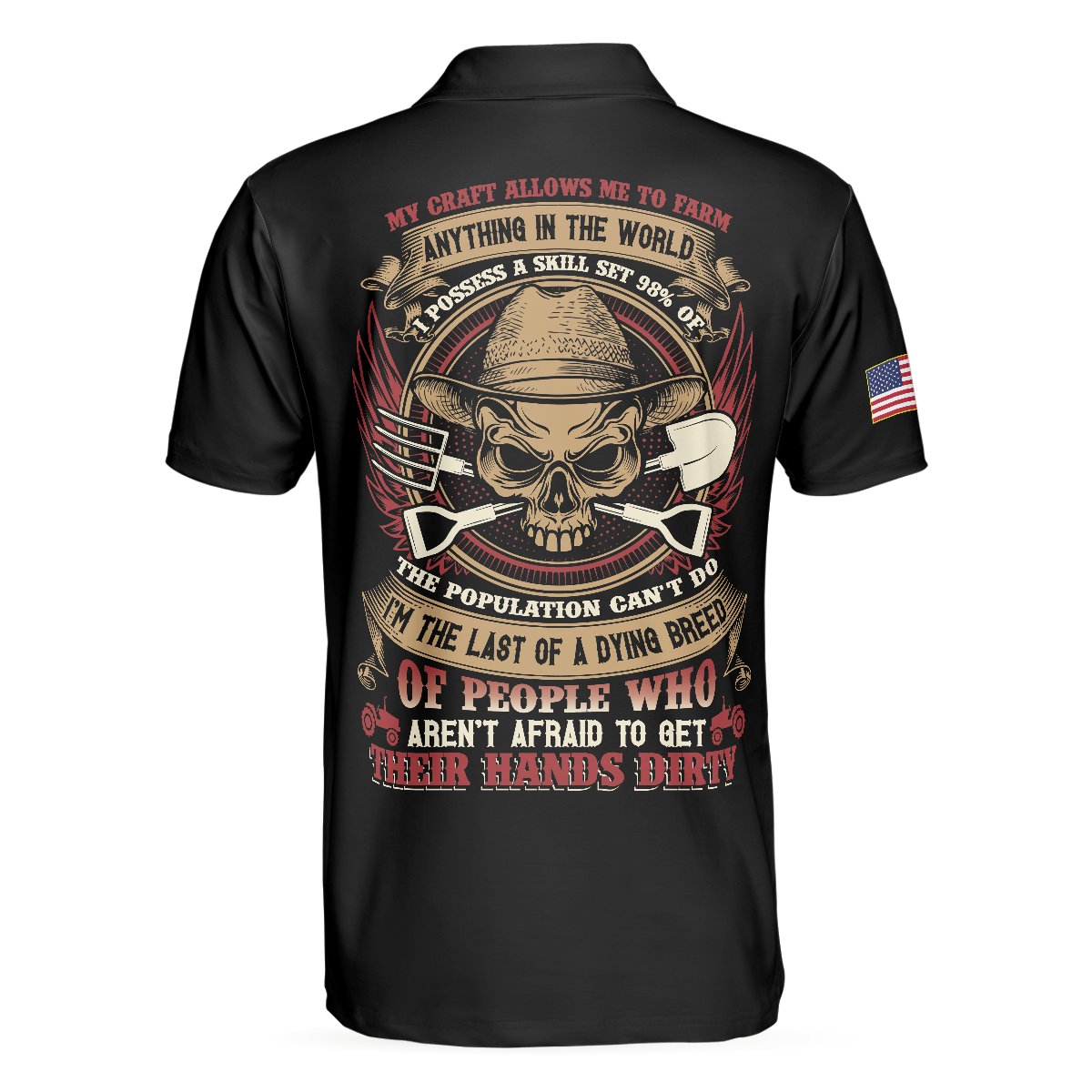 Farmer My Craft Allows Me To Farm Anything Polo Shirt American Flag Farmer Shirt For Men - 4