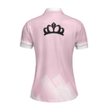 Queen Of The Court Pink Short Sleeve Women Polo Shirt Cool Tennis Shirt For Ladies - 2