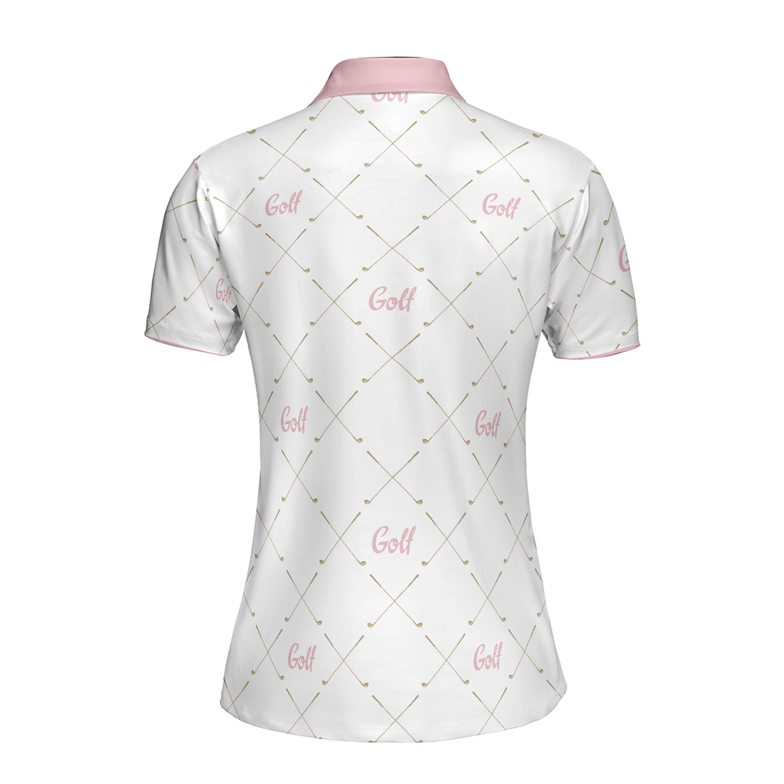 Golf In Pink With Simple Golf Clubs Pattern Short Sleeve Women Polo Shirt Classic Golf Shirt For Ladies - 1