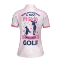 Never Underestimate A Dog Mom Golf Girl Short Sleeve Women Polo Shirt Pink Argyle Pattern Golf Shirt Golf Gift For Dog Lovers - 4