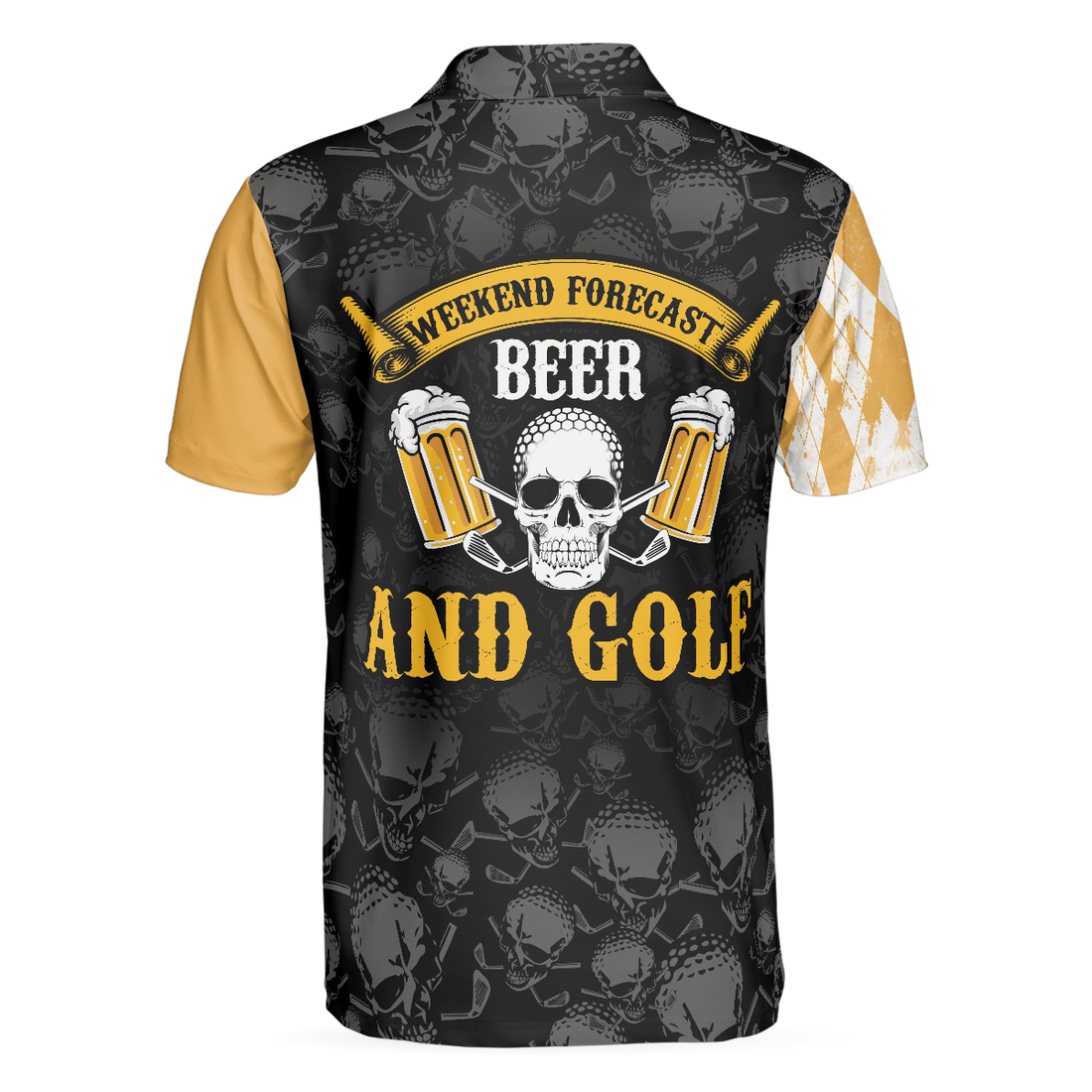 Weekend Forecast Beer And Golf With Skeleton Polo Shirt - 1