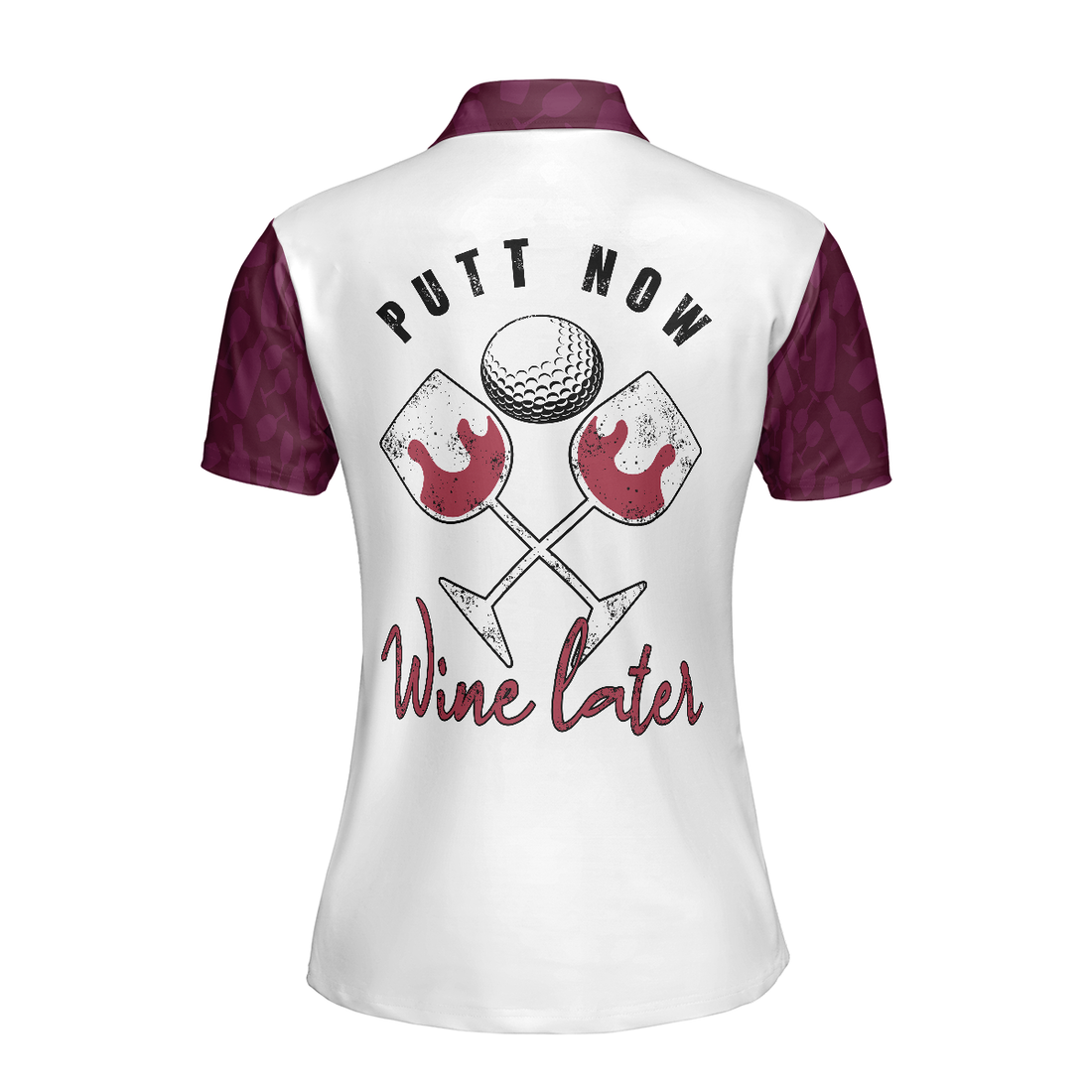 Putt Now Wine Later Elegant Leopard Pattern Golf Short Sleeve Women Polo Shirt Golf Shirt For Ladies - 1