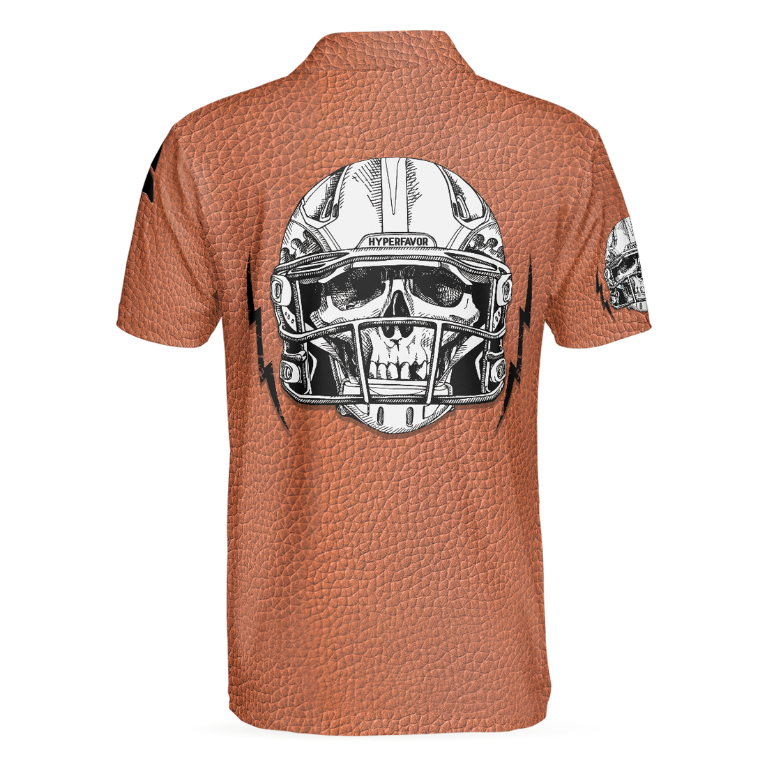 American Football Texture Short Sleeve Polo Shirt Skull Football Player Polo Shirt Best Football Shirt For Men - 1