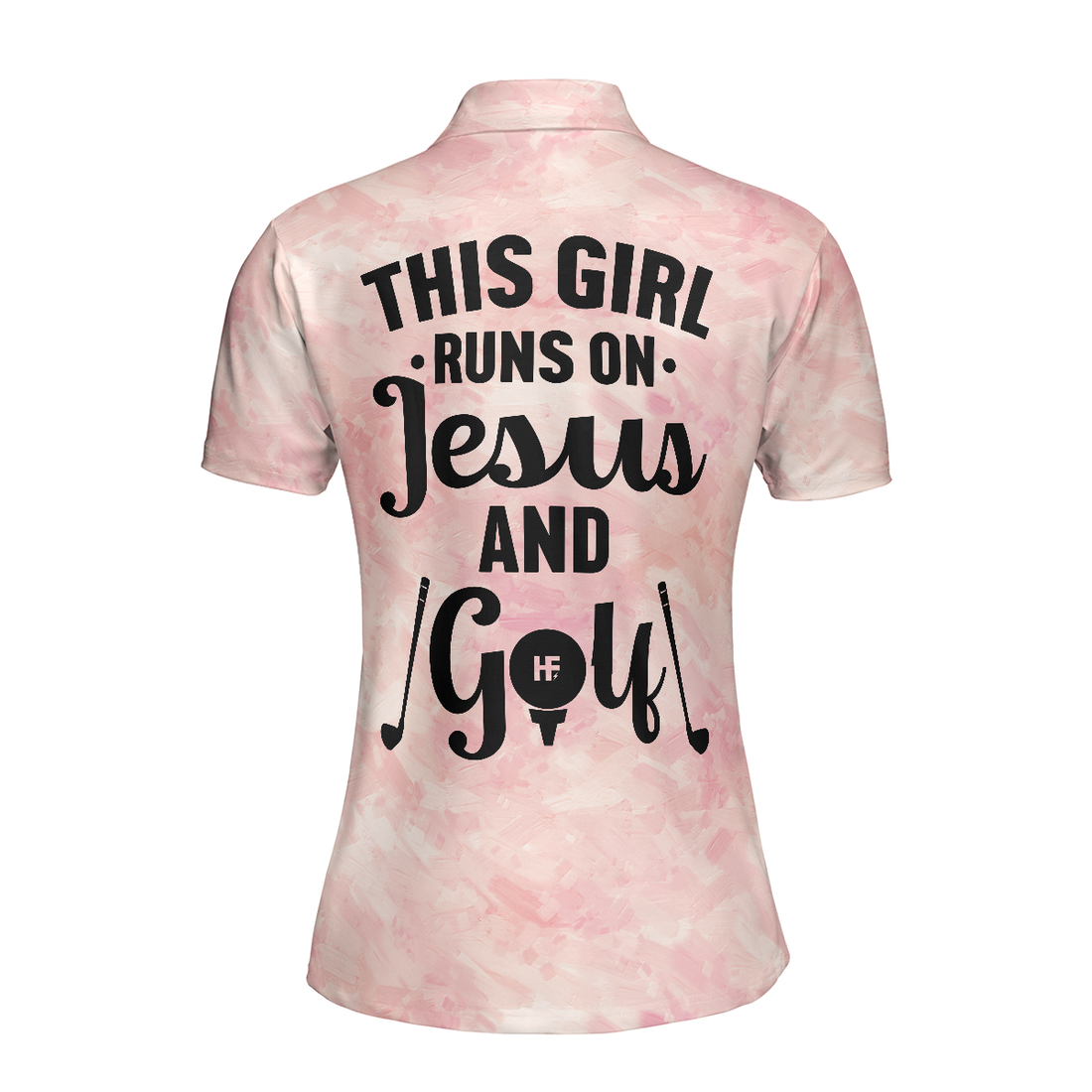 This Girl Runs On Jesus And Golf Short Sleeve Women Polo Shirt - 1