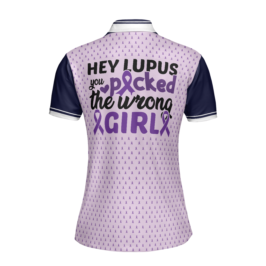 You Picked The Wrong Girl Lupus Awareness Short Sleeve Women Polo Shirt Purple Lupus Awareness Month Shirt - 1