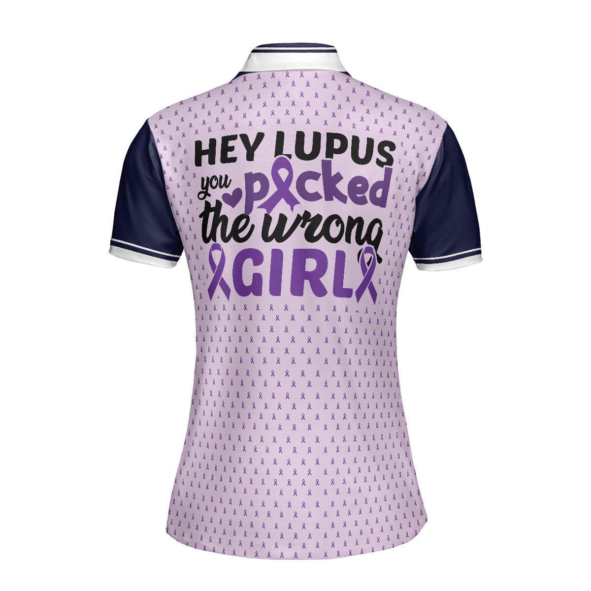 You Picked The Wrong Girl Lupus Awareness Short Sleeve Women Polo Shirt Purple Lupus Awareness Month Shirt - 2