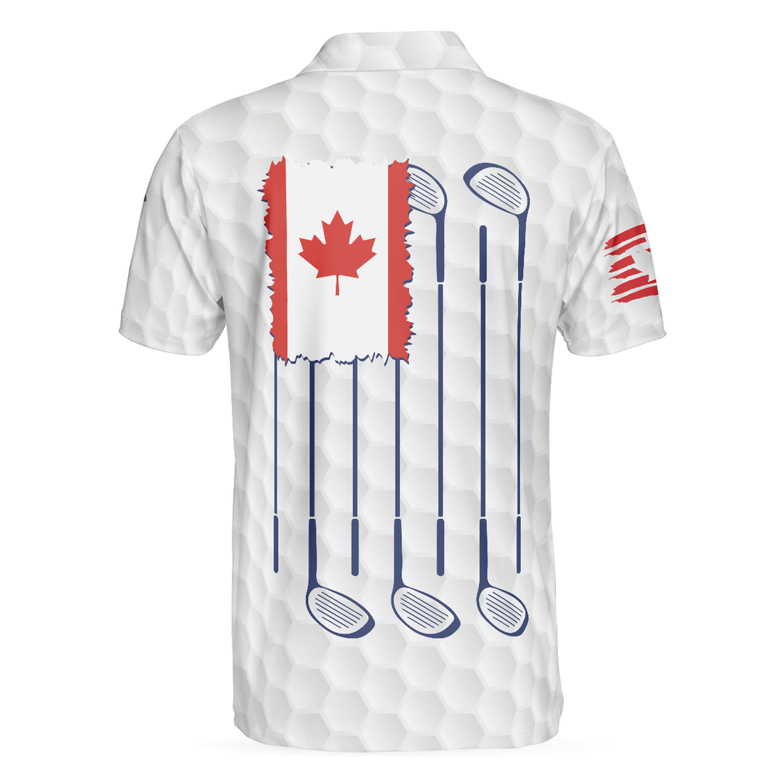 Golf Canada Flag Short Sleeve Polo Shirt Red Maple Leaf Golfing Polo Shirt Canadian Golf Shirt For Men - 1