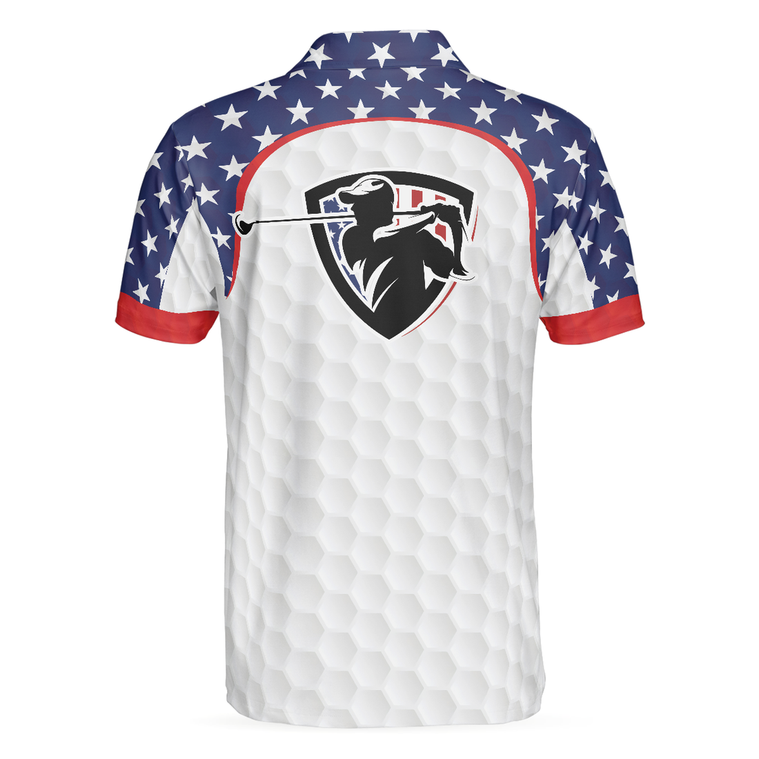 Golf Texture Short Sleeve USA Golf Polo Shirt American Flag Polo Shirt Patriotic Golf Shirt For Men - 1