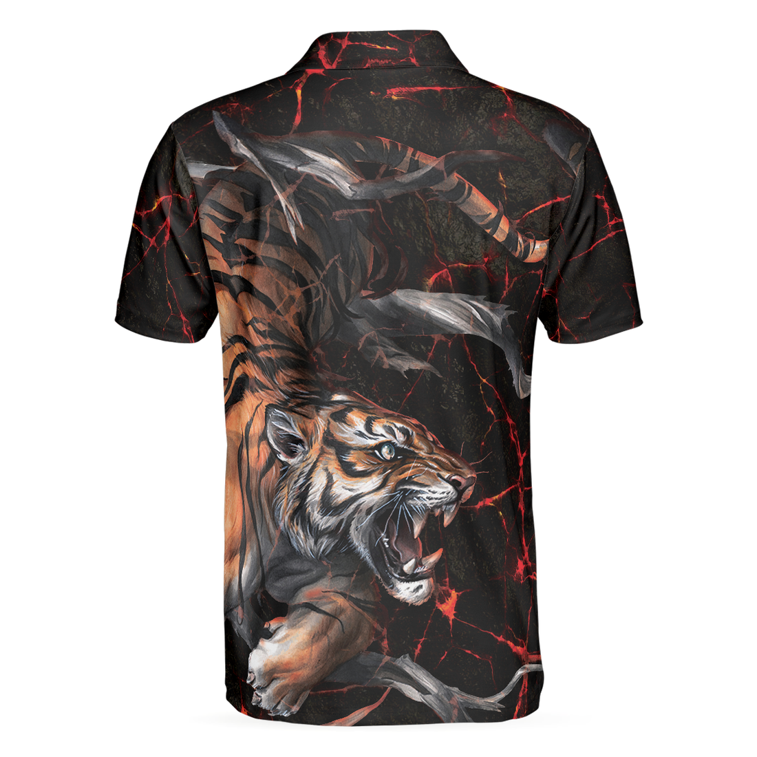 Tiger In The Dark Polo Shirt Cool Tiger Polo Shirt For Men Short Sleeve Tiger Shirt Gift Idea - 1